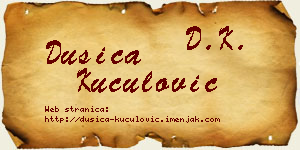 Dušica Kuculović vizit kartica